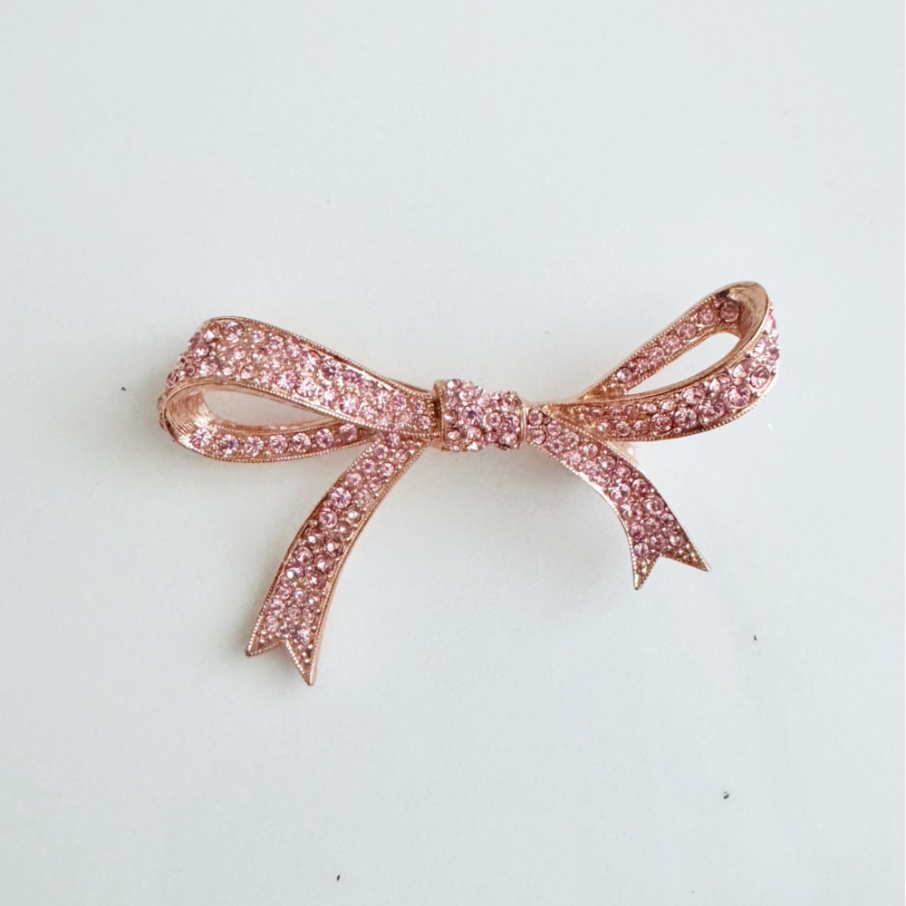 Vintage Pink Bow Brooch